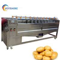 High output potato washing plant/potato washing machine with brush roller and spray system